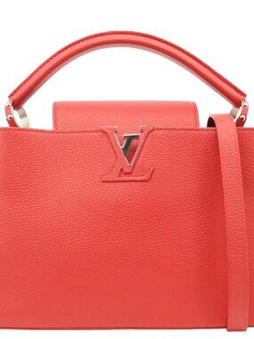 Louis Vuitton  Capucines PM Taurillon Leather Shoulder Bag Red